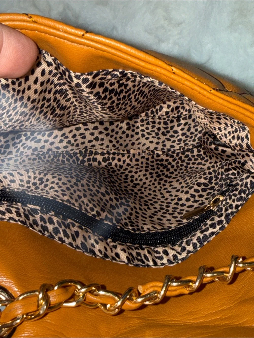 Alyssa Quilted Crossbody Bag in Cognac